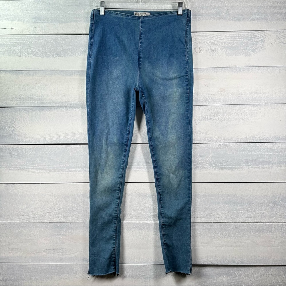 Free People High Waisted Pull On Skinny Jeans